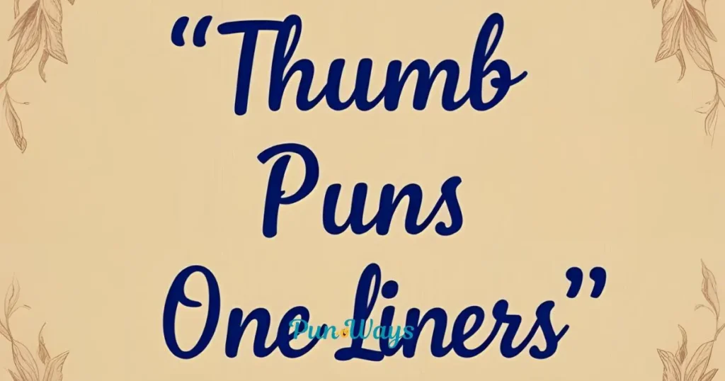 Thumb Puns One Liners