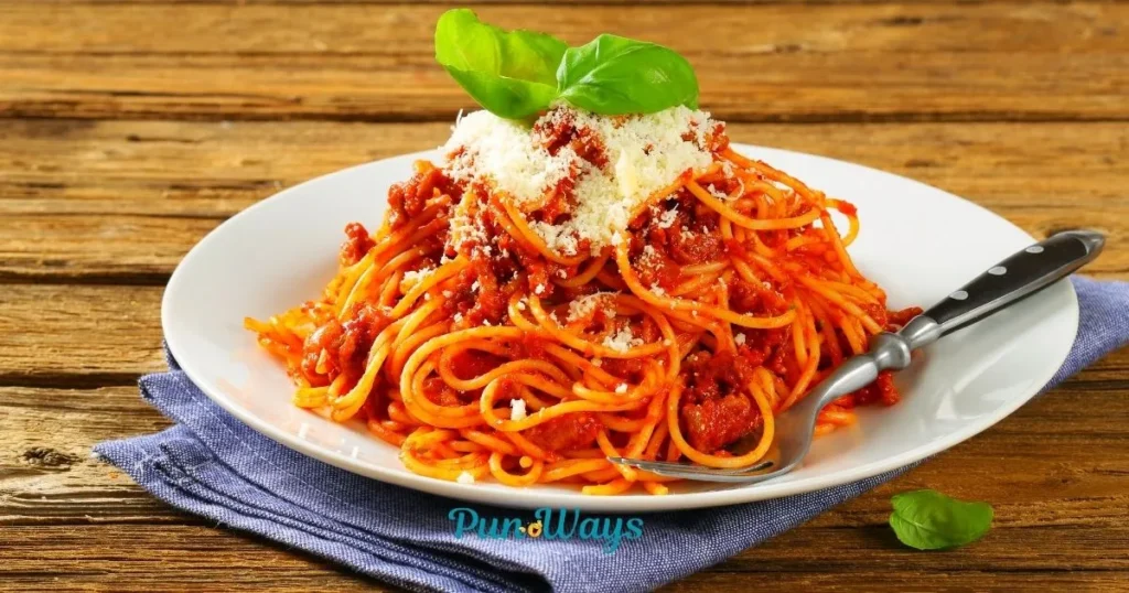 Spaghetti Puns Caption